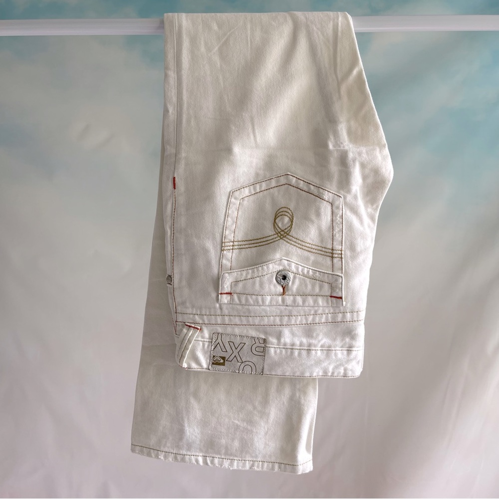 ROXY White Denim Low Rise Flare Jeans Women’s Juniors Size 13